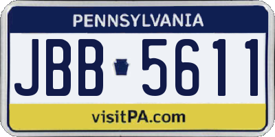 PA license plate JBB5611