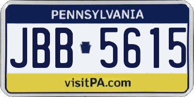 PA license plate JBB5615