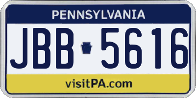 PA license plate JBB5616