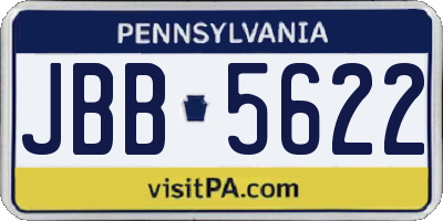PA license plate JBB5622