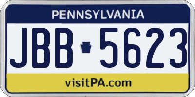 PA license plate JBB5623