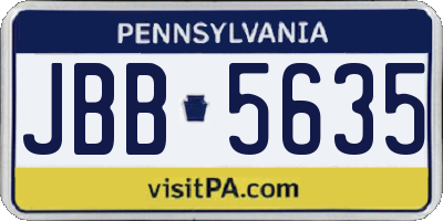 PA license plate JBB5635