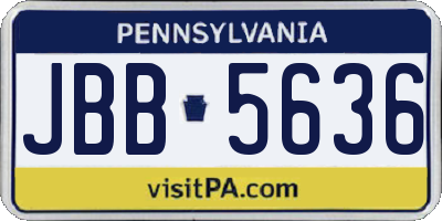 PA license plate JBB5636