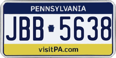 PA license plate JBB5638