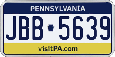 PA license plate JBB5639