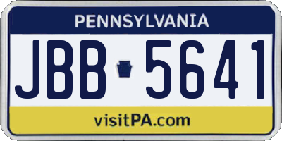 PA license plate JBB5641