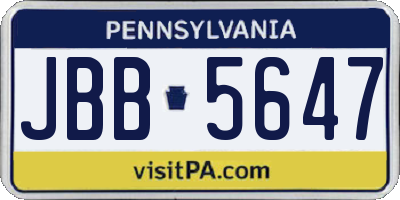 PA license plate JBB5647