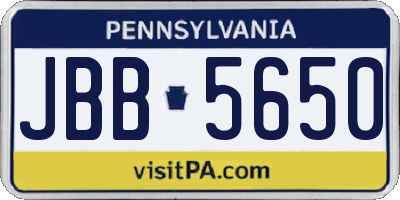 PA license plate JBB5650