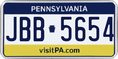 PA license plate JBB5654