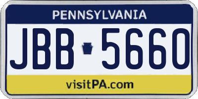 PA license plate JBB5660
