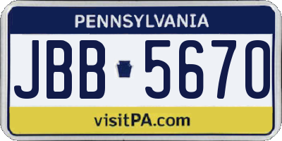 PA license plate JBB5670