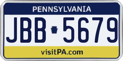 PA license plate JBB5679