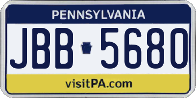 PA license plate JBB5680