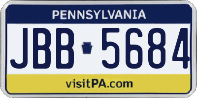 PA license plate JBB5684