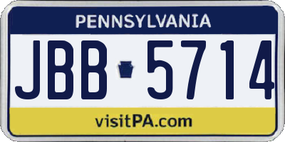 PA license plate JBB5714