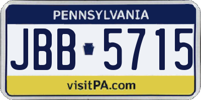 PA license plate JBB5715