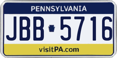 PA license plate JBB5716