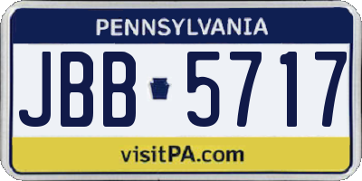 PA license plate JBB5717