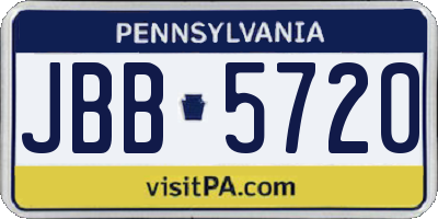 PA license plate JBB5720