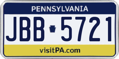 PA license plate JBB5721