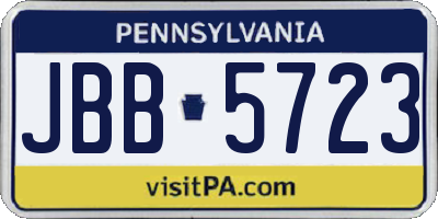 PA license plate JBB5723