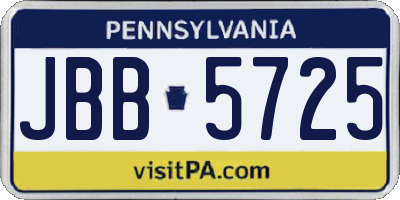 PA license plate JBB5725