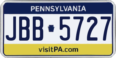 PA license plate JBB5727