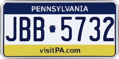 PA license plate JBB5732