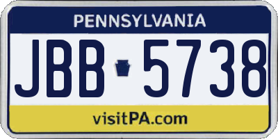 PA license plate JBB5738