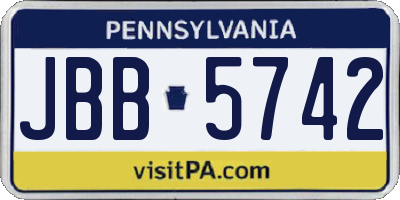 PA license plate JBB5742