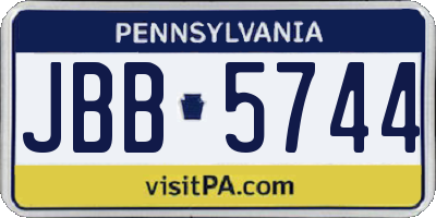 PA license plate JBB5744