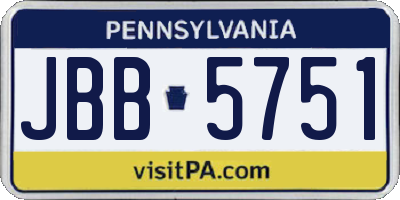 PA license plate JBB5751