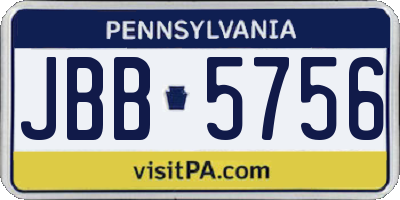 PA license plate JBB5756