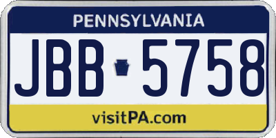 PA license plate JBB5758