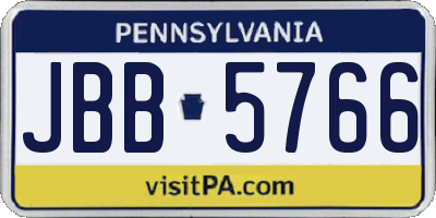 PA license plate JBB5766