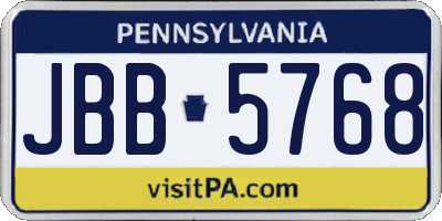 PA license plate JBB5768