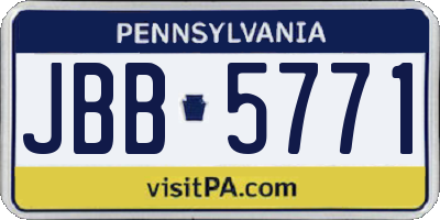 PA license plate JBB5771