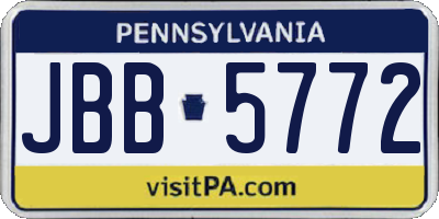 PA license plate JBB5772