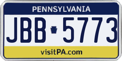 PA license plate JBB5773