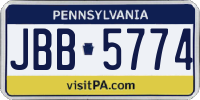 PA license plate JBB5774