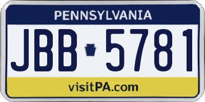 PA license plate JBB5781