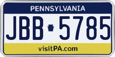 PA license plate JBB5785