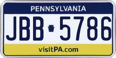 PA license plate JBB5786