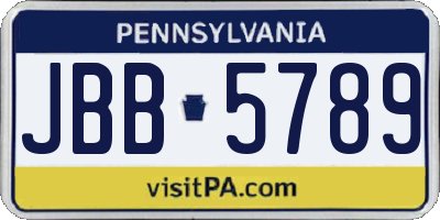 PA license plate JBB5789