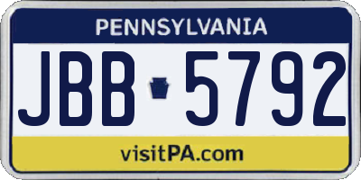 PA license plate JBB5792