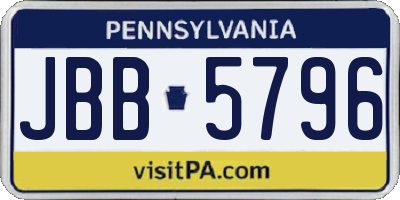 PA license plate JBB5796