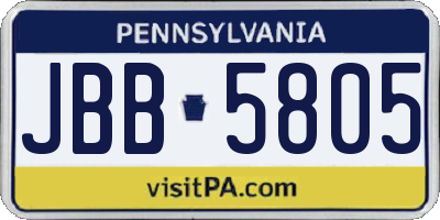 PA license plate JBB5805