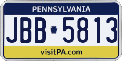 PA license plate JBB5813