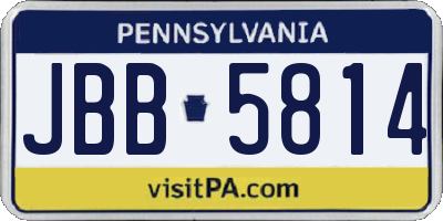 PA license plate JBB5814