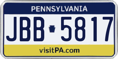 PA license plate JBB5817